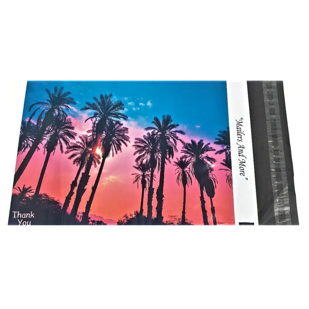 25 10X13 Poly Mailers Twilight Palms PRICE IS FIRM - Picture 7 of 8